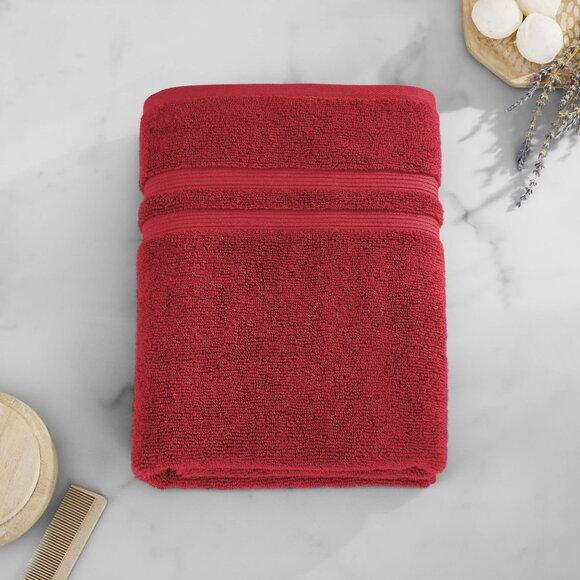 (2 pack) Mainstays Performance Solid Bath Towel, 54" x 30", Crimson Red - Picture 1 of 9